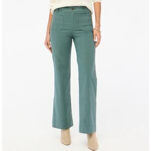 J.Crew Lizzie High-Rise Patch-Pocket Wide-Leg Pants WMNS 27 Pale Spinach Stretch
